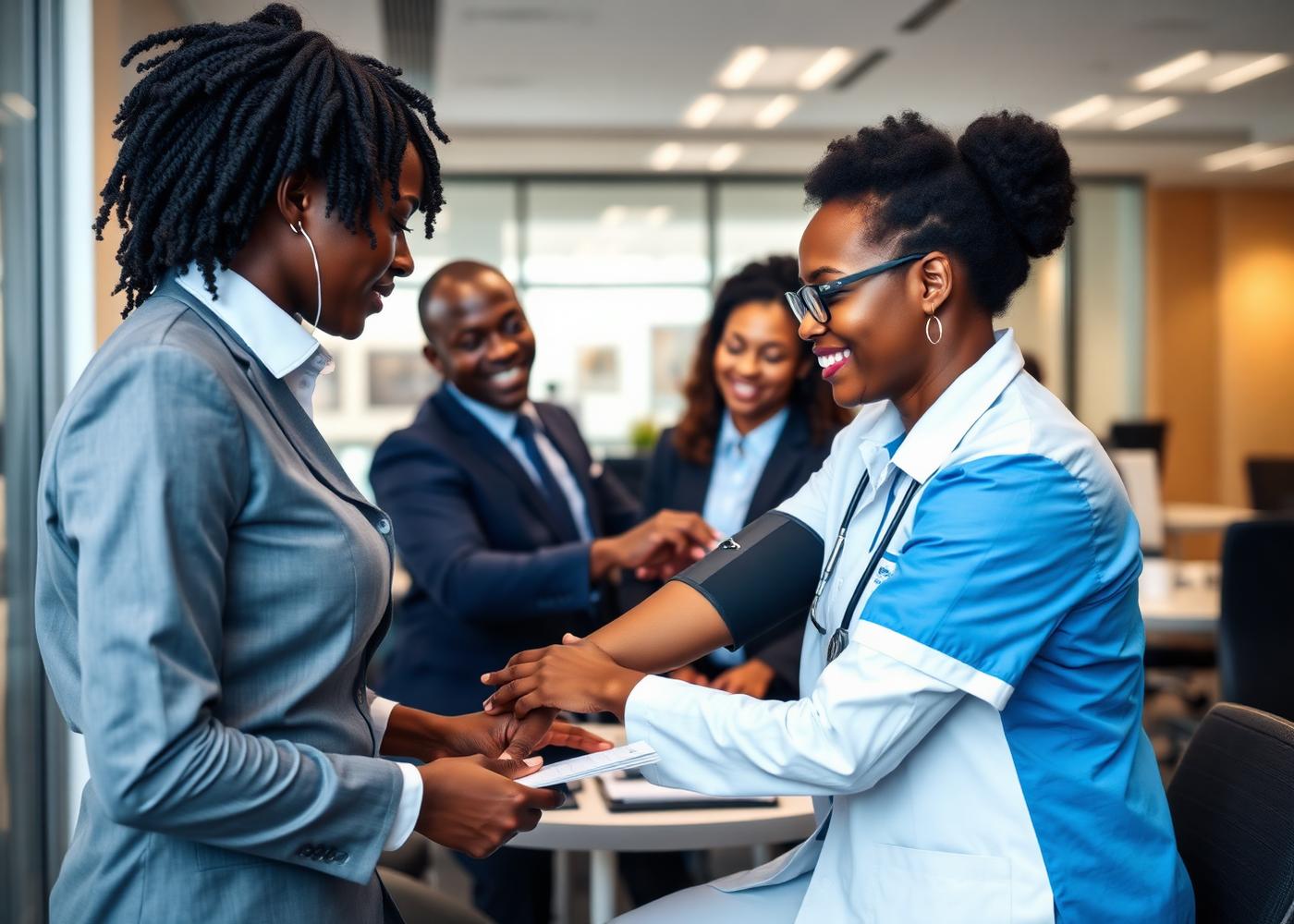 Workplace health screening for corporate team